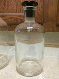Lot of 3 Bottle Flasks / Stoppers Apothecary Pyrex Corning 250 500 1000mL 1541-T