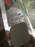 Used Pyrex Vacuum Filtering Flask No 5340 500mL 10mm Hosebarb OD Nice #7 Stopper