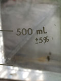 Used Pyrex Vacuum Filtering Flask No 5340 500mL 10mm Hosebarb OD Nice #7 Stopper