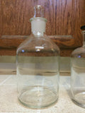 Lot of 3 Bottle Flasks / Stoppers Apothecary Pyrex Corning 250 500 1000mL 1541-T