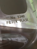 Used Pyrex Vacuum Filtering Flask No 5340 500mL 10mm Hosebarb OD Nice #7 Stopper