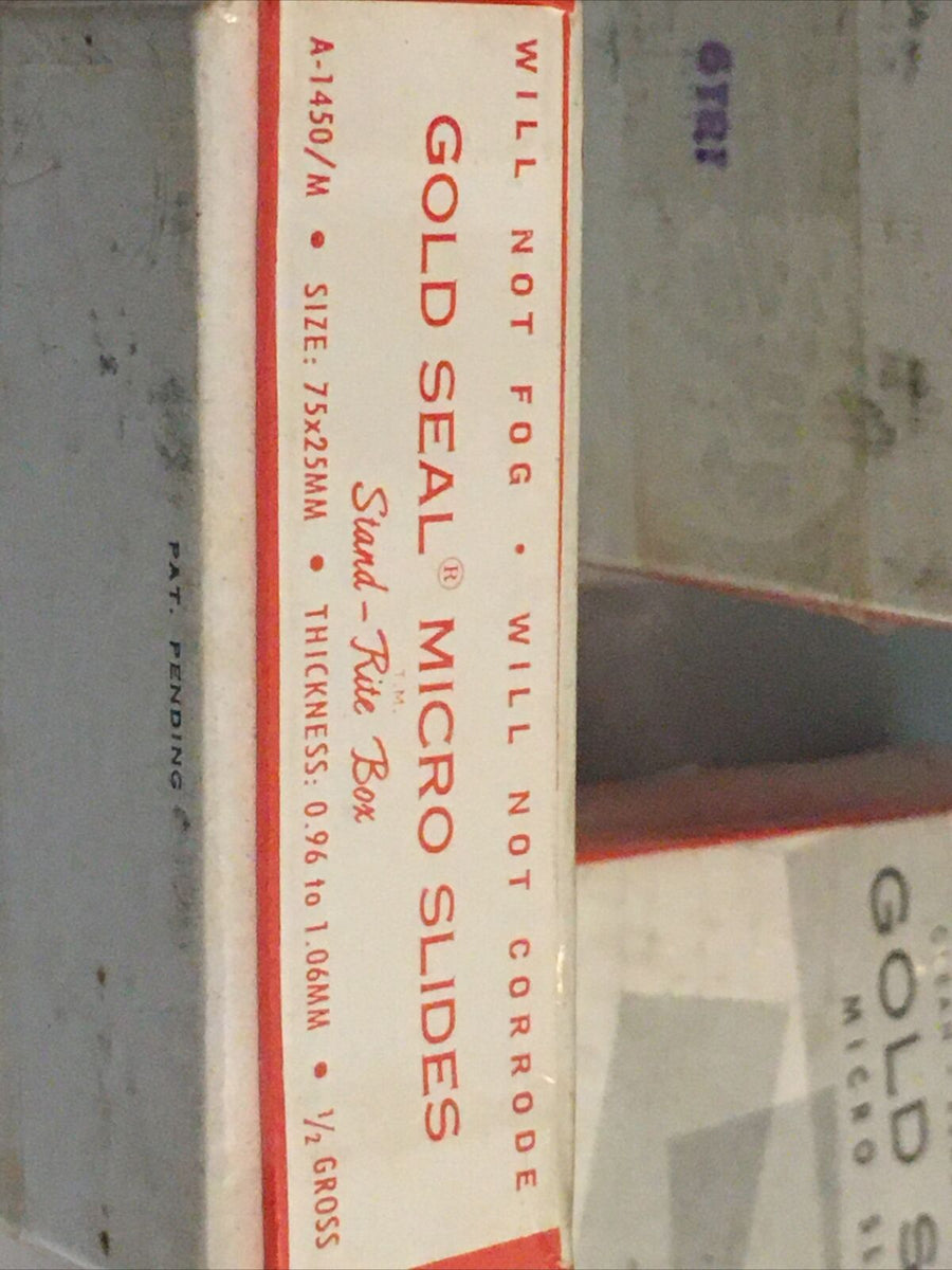 3 Boxes New Gold Seal Microscope Slides RiteOn A1450/M 1/2Gr. Ea. Bo