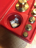 Ohaus Brass Metric Weight Set 50g-10mg Model #5502 14 Pieces #1