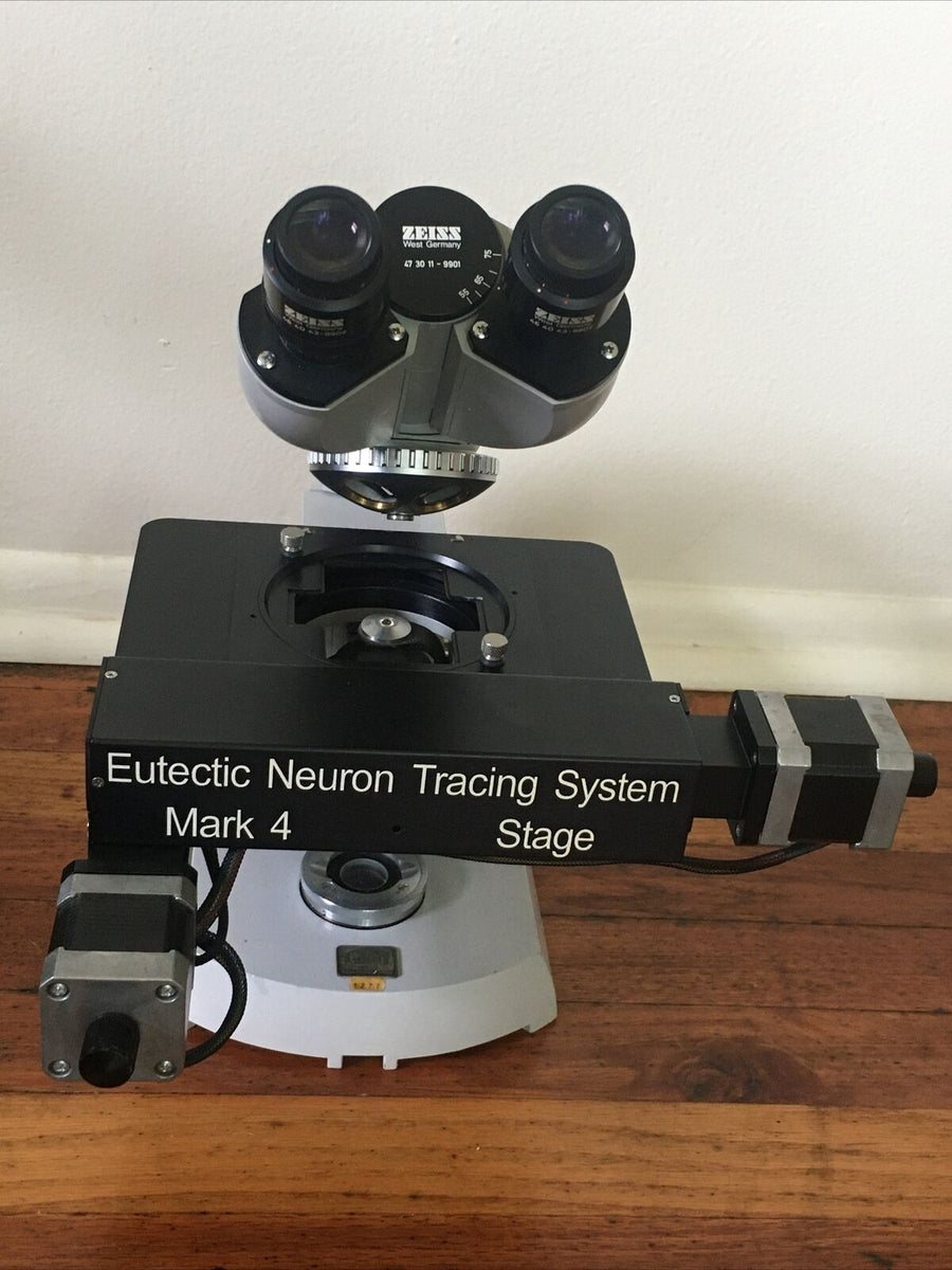 Rare Zeiss WL Microscope KPlW10x/18 Motorized Stage Metal Knobs Focus