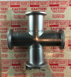 4-Way Cross Fitting, NW40 Size ISO-KF Flanges, 304 Stainless Steel