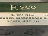 2 Boxes New Esco Selected Plain Precleaned Microscope Slides No. 2950 + Bonus