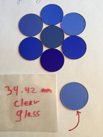 Unbranded Microscope Filter Clear Blue Glass 34.43mm 34mm