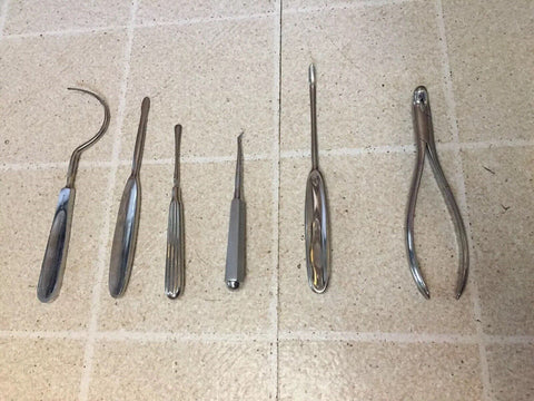 Set of 6 Surgical Dental Surgery Tools