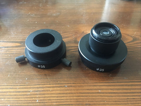 Moticam 2-Piece C-Mount 12mm Microscope Mount Adapter 35mm Mount Focus ...