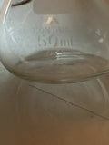 Lot of 3 KIMAX Glass 50mL TC ± 0.50mL Volumetric Flask Smooth Top Stopper Size 9