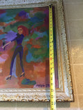 Original Gwen Joy Detroit Art Psychedelic Frame “Ann-Margret Holds a Woodpecker”