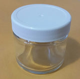 Fisher Brand 2oz 60ml Glass Jar PTFE-Faced PE-Lined Cap Clear Straight Sided Lab