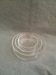 Set Of 3 Cylindrical Glass Sample Pitri Dishes 3" 2.5" 2"