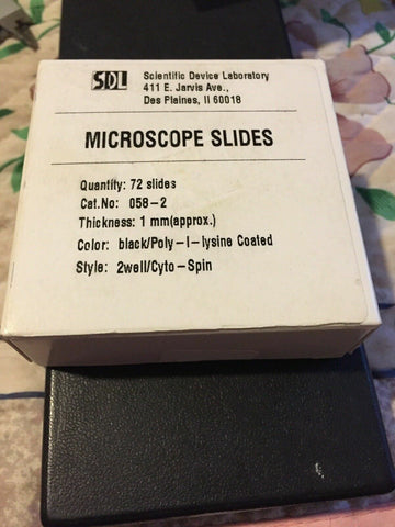Scientific Device Laboratory Box of 72 Microscope Slides Cat. No. 058-2