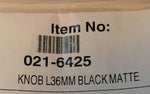 Elma 021-6425 Black Matte Knob L36mm for 6mm Shaft